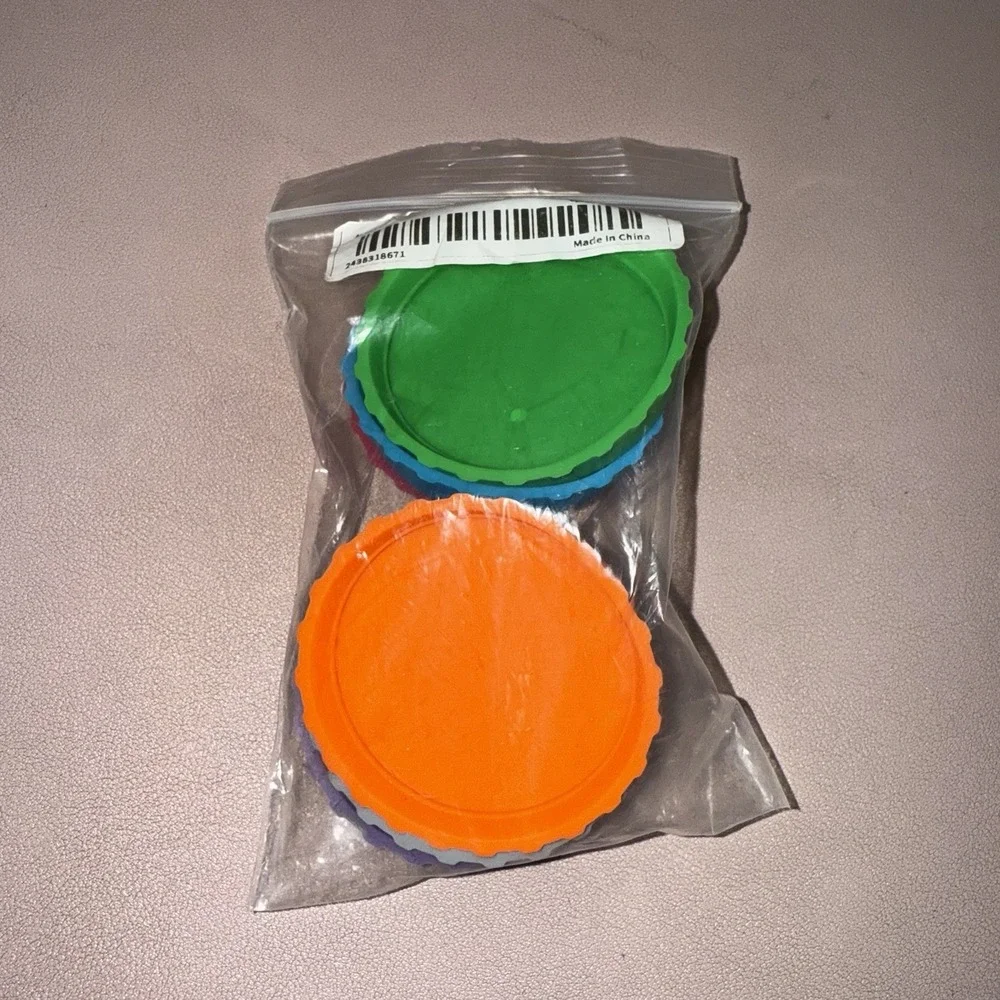 Reusable Silicone Stretch Lids 6pc Mixed Colors Food Bowl Cup‎ Covers 3in
